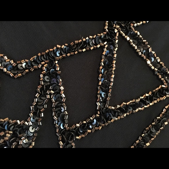 Gorgeous navy sequined long gown NWT - Picture 3 of 7